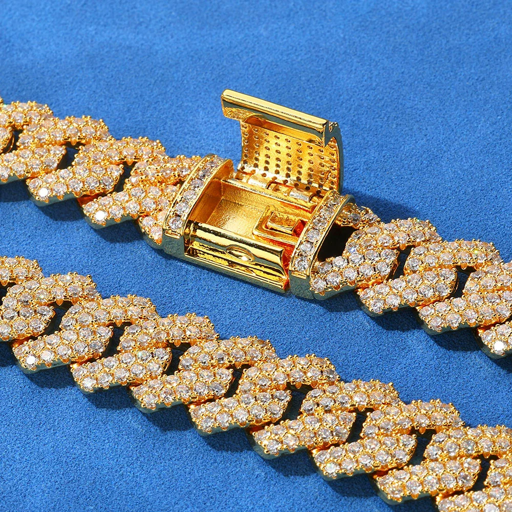 Wholesale Hip Hop Style Copper Rhombus Cuban Chain Necklace Unisex - Image 4