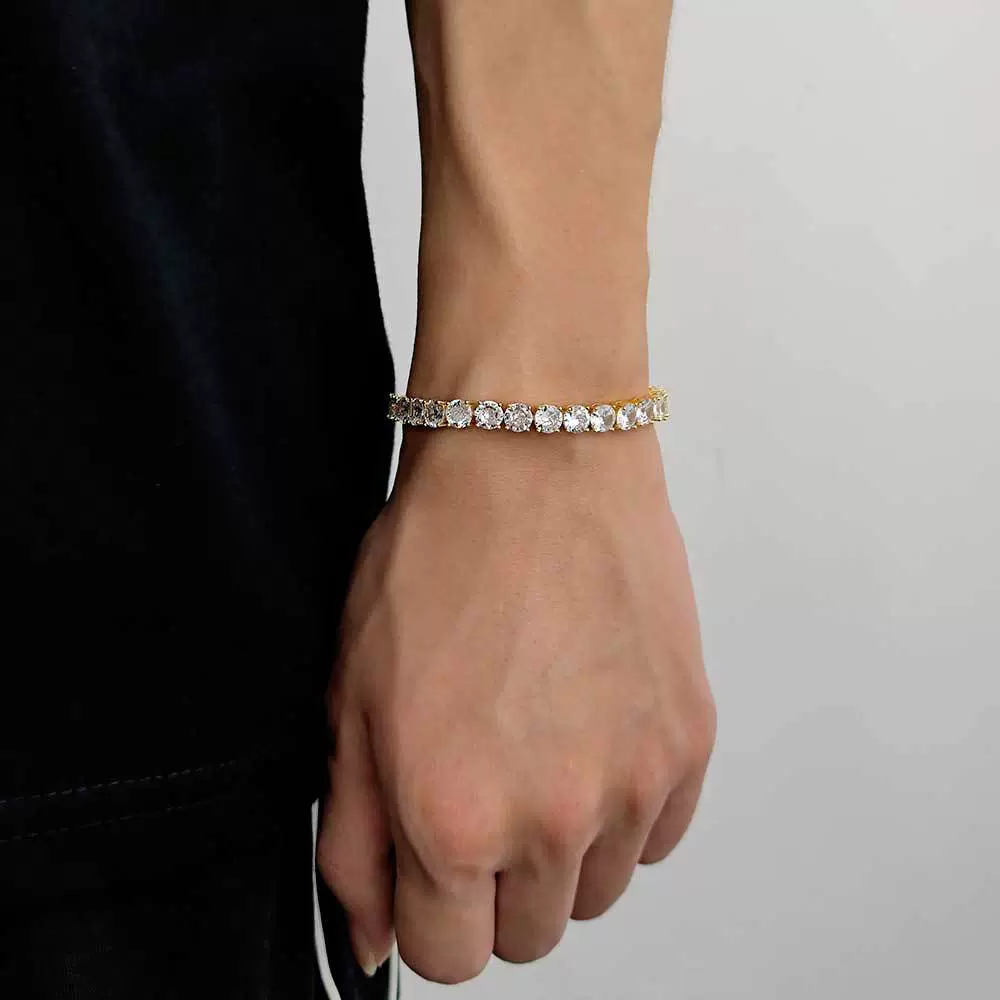 Wholesale Hip Hop Style Geometric Copper Zirconia Tennis Chain Bracelet Jewelry - Image 11