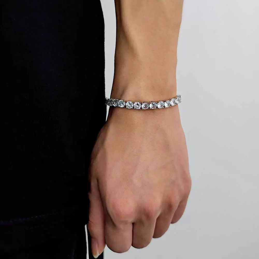 Wholesale Hip Hop Style Geometric Copper Zirconia Tennis Chain Bracelet Jewelry - Image 12