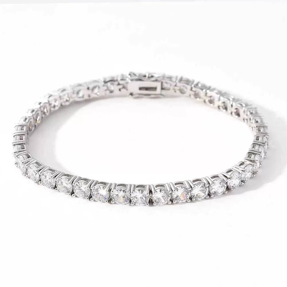 Wholesale Hip Hop Style Geometric Copper Zirconia Tennis Chain Bracelet Jewelry - Image 4