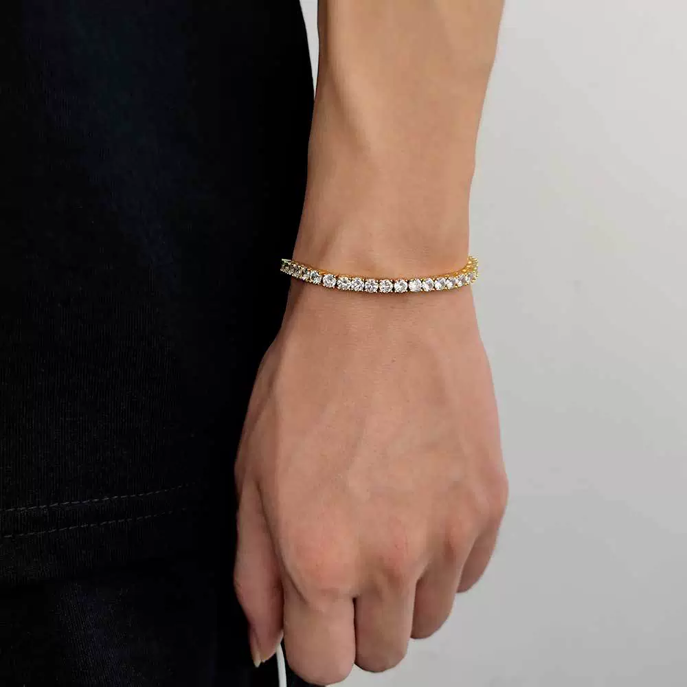 Wholesale Hip Hop Style Geometric Copper Zirconia Tennis Chain Bracelet Jewelry - Image 7