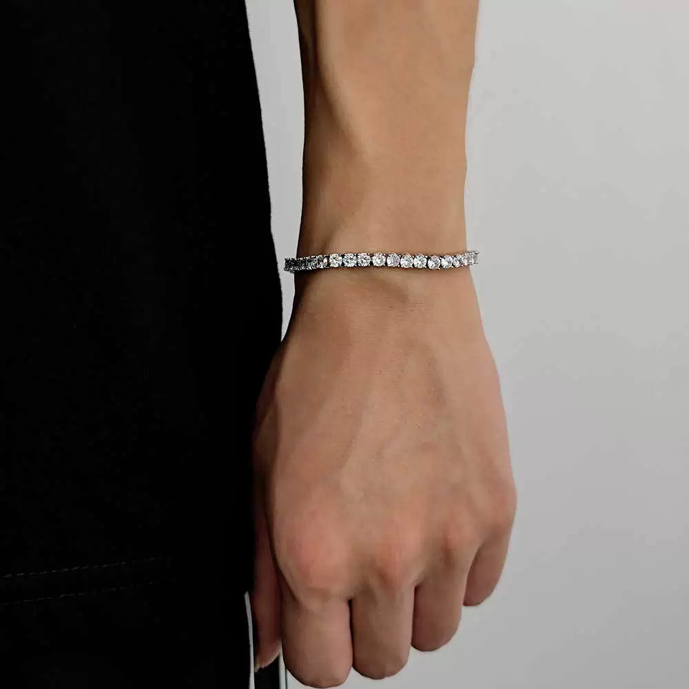 Wholesale Hip Hop Style Geometric Copper Zirconia Tennis Chain Bracelet Jewelry - Image 8