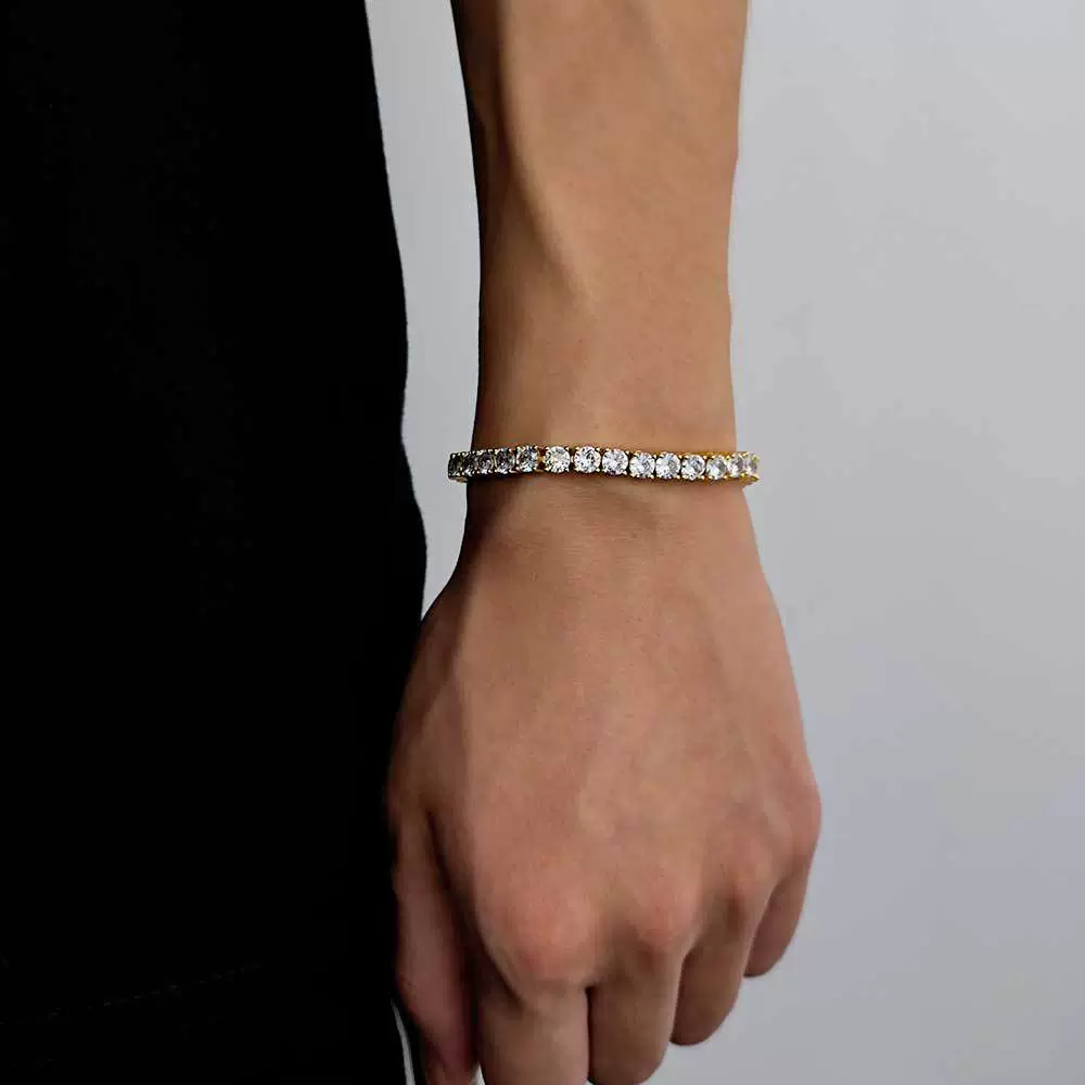 Wholesale Hip Hop Style Geometric Copper Zirconia Tennis Chain Bracelet Jewelry - Image 9