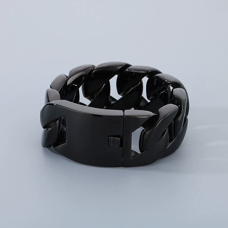 Wholesale Hip Hop Style Stainless Steel Cuban Chain Unisex Necklace And Bracelet With Electroplating - Image 11