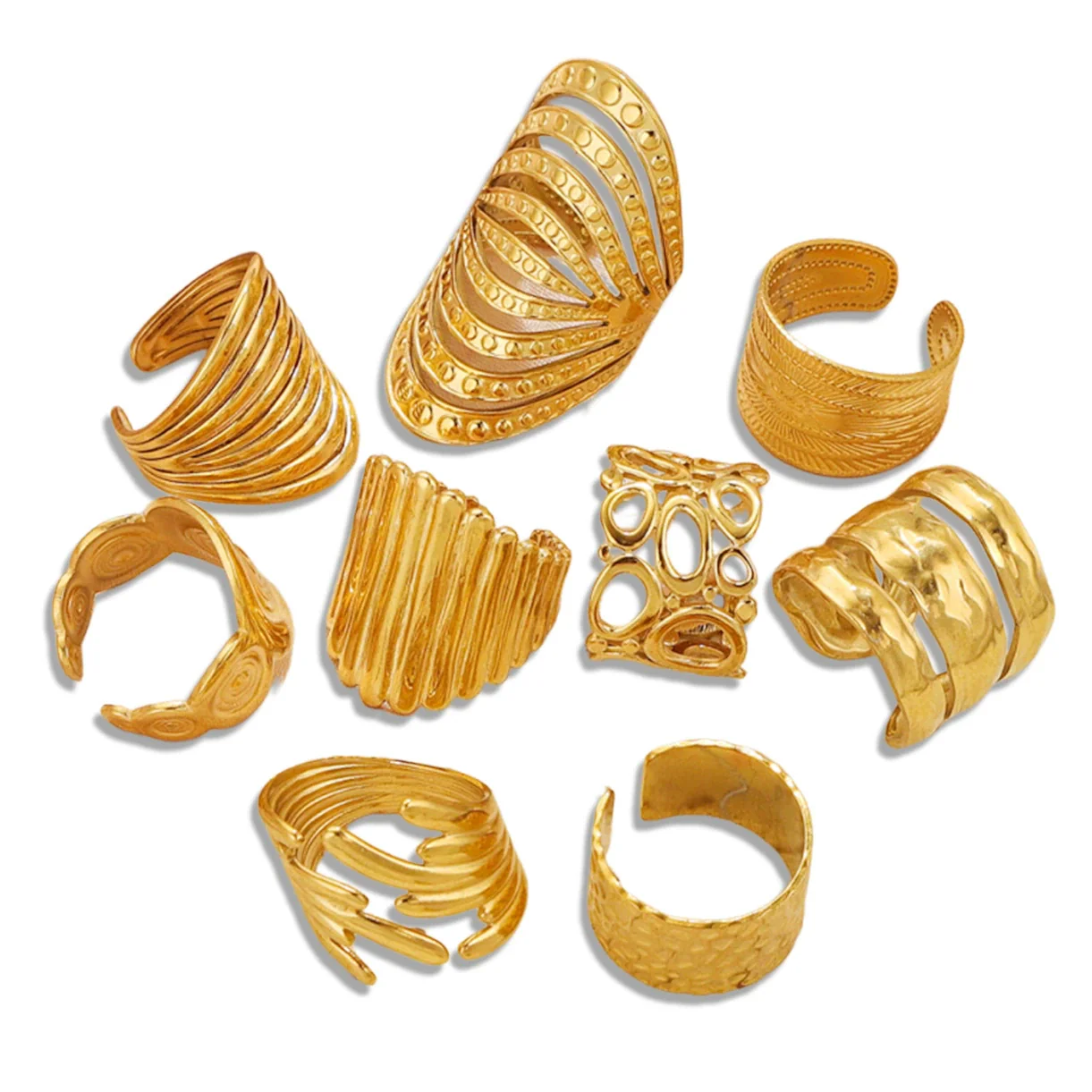 Wholesale Hip Hop Style Stainless Steel Heart Ring And Bracelet Accessories