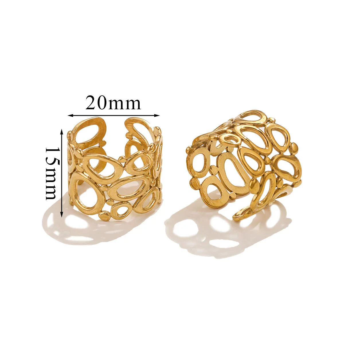 Wholesale Hip Hop Style Stainless Steel Heart Ring And Bracelet Accessories - Image 15