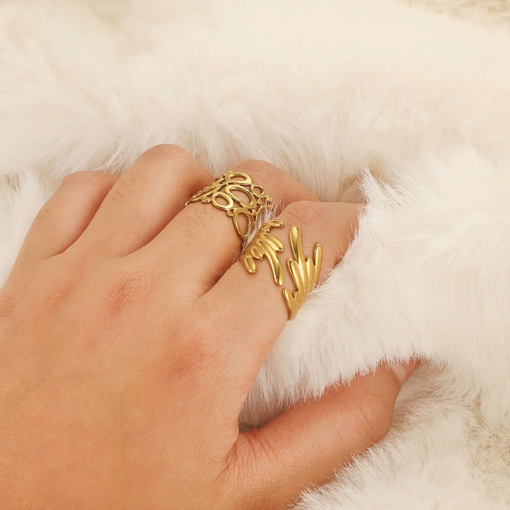 Wholesale Hip Hop Style Stainless Steel Heart Ring And Bracelet Accessories - Image 3
