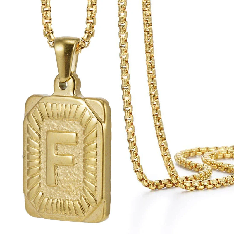 Wholesale Hip Hop 316L Stainless Steel Letter Pendant Necklace With Pearl Chain And Electroplating Treatment - Image 10