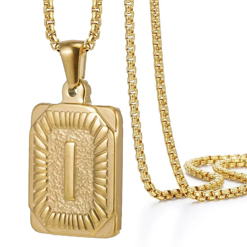 Wholesale Hip Hop 316L Stainless Steel Letter Pendant Necklace With Pearl Chain And Electroplating Treatment - Image 13