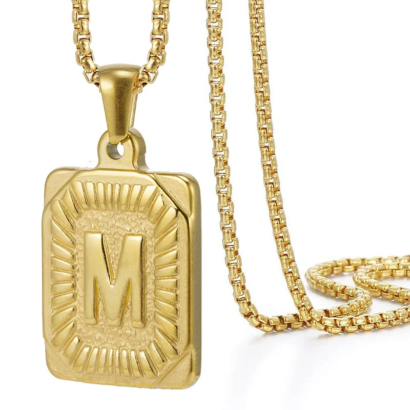 Wholesale Hip Hop 316L Stainless Steel Letter Pendant Necklace With Pearl Chain And Electroplating Treatment - Image 17