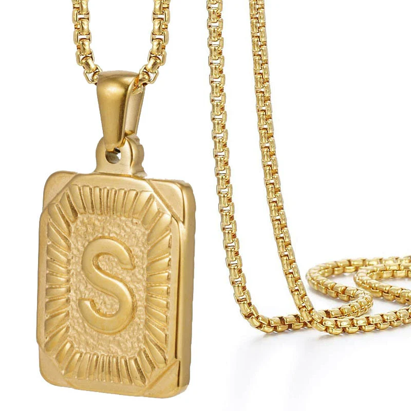 Wholesale Hip Hop 316L Stainless Steel Letter Pendant Necklace With Pearl Chain And Electroplating Treatment - Image 23