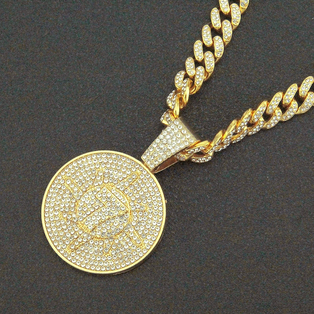 Wholesale Hiphop Alloy Pendant Necklace With Diamondencrusted Letters Numbers Text And Cuban Chain - Image 4