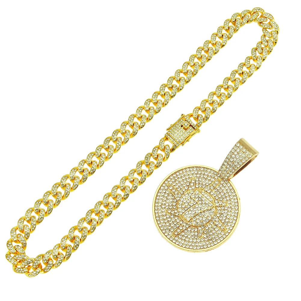 Wholesale Hiphop Alloy Pendant Necklace With Diamondencrusted Letters Numbers Text And Cuban Chain - Image 5