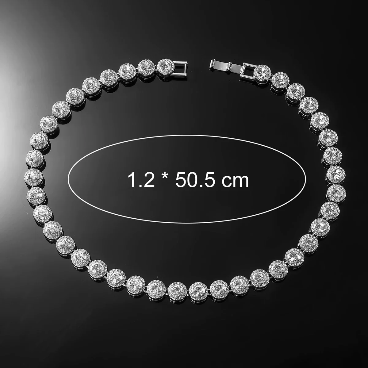 Wholesale Hiphop Alloy Round Geometric Rhinestone Stitching Diamond Necklace For Men - Image 5