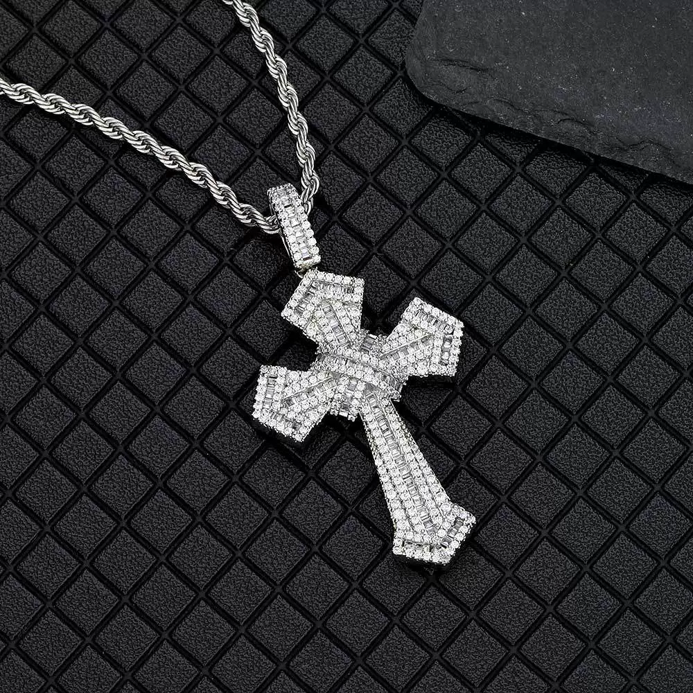 Wholesale Hiphop Cross Copper Zircon Pendant Necklace - Image 14