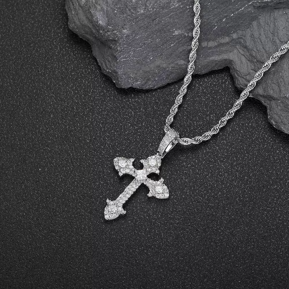 Wholesale Hiphop Cross Copper Zircon Pendant Necklace - Image 20