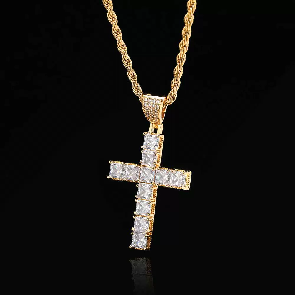 Wholesale Hiphop Cross Copper Zircon Pendant Necklace - Image 21