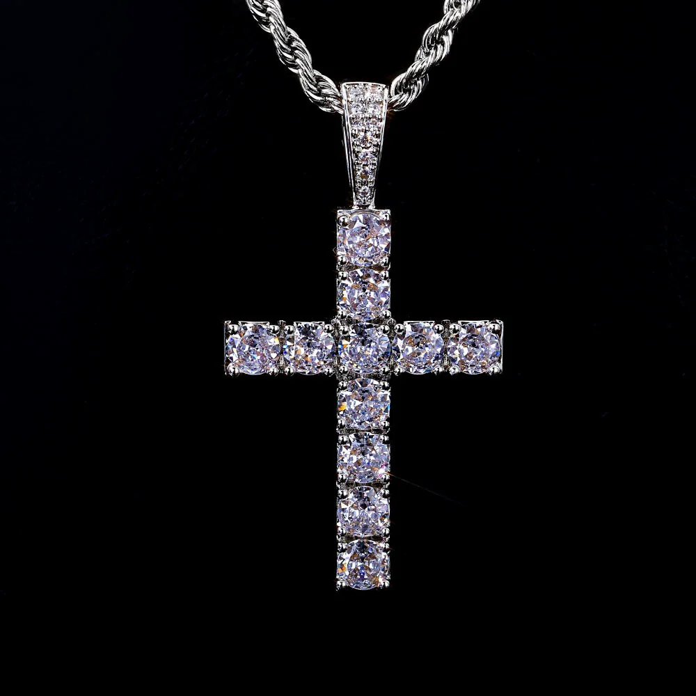 Wholesale Hiphop Cross Copper Zircon Pendant Necklace - Image 24