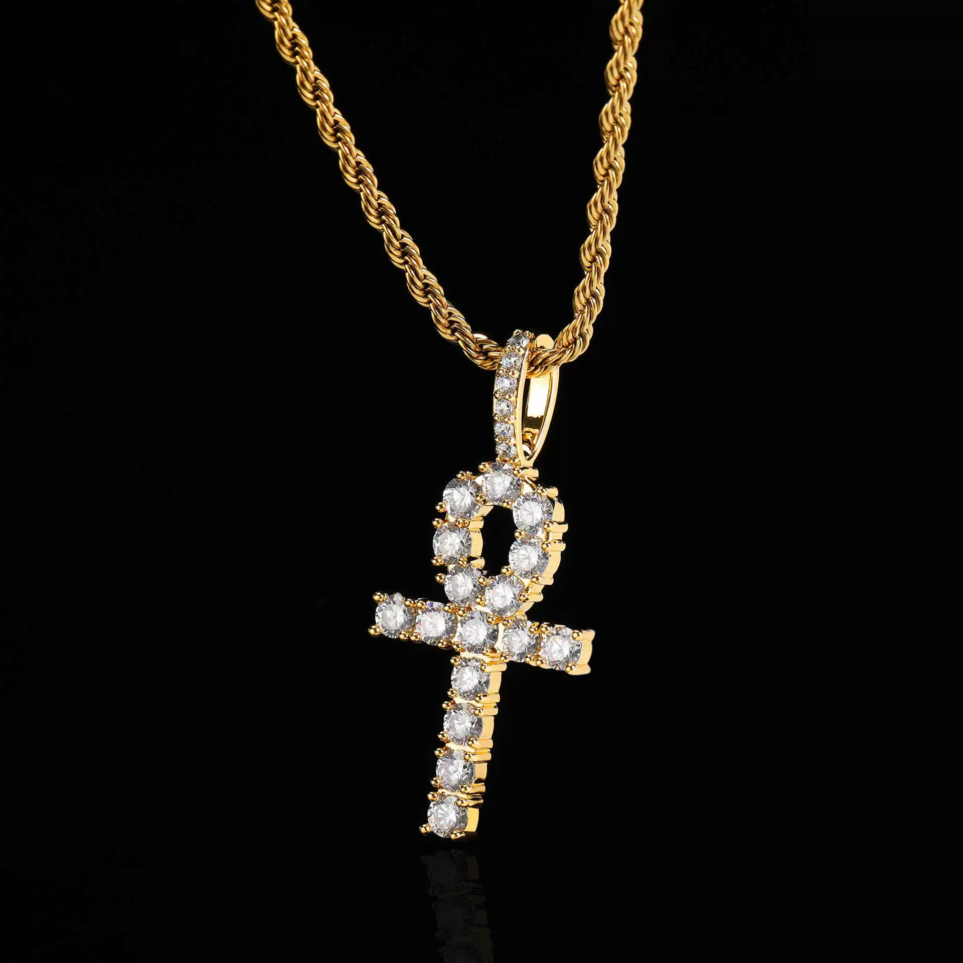 Wholesale Hiphop Cross Copper Zircon Pendant Necklace - Image 33