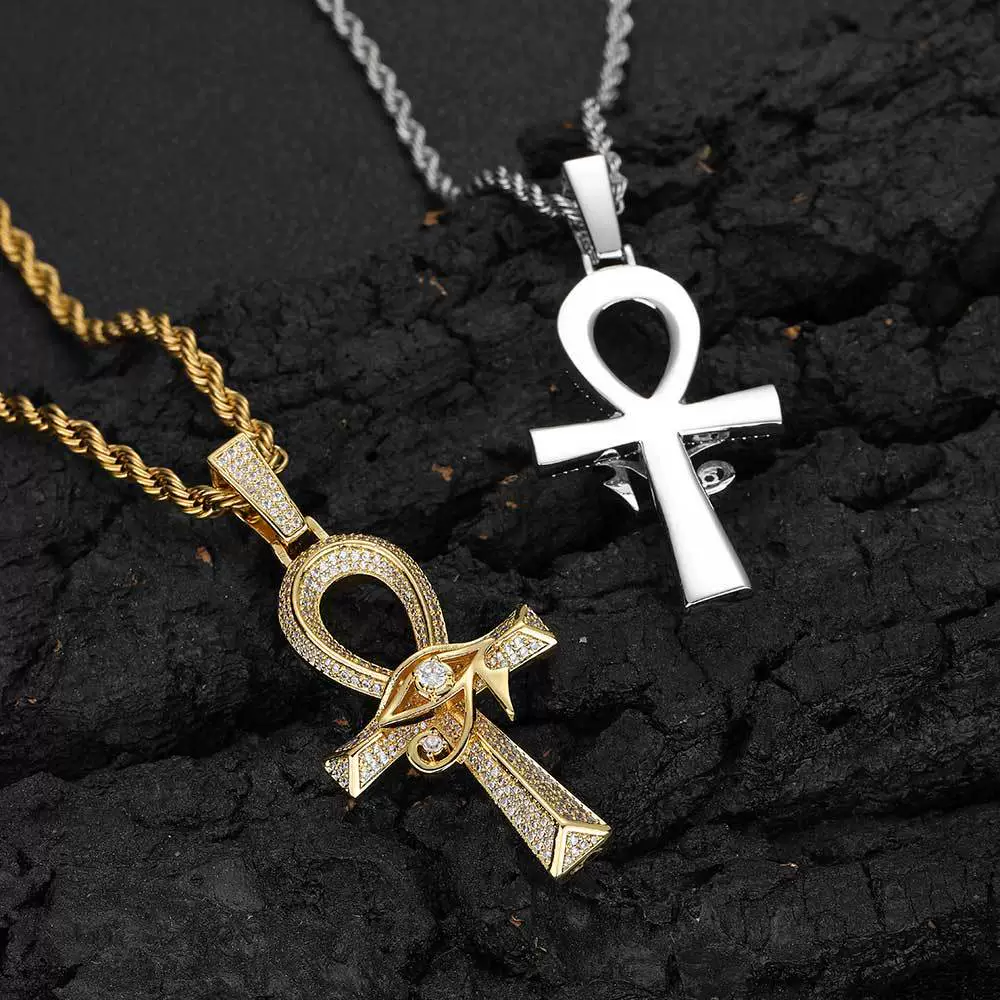 Wholesale Hiphop Cross Copper Zircon Pendant Necklace - Image 4