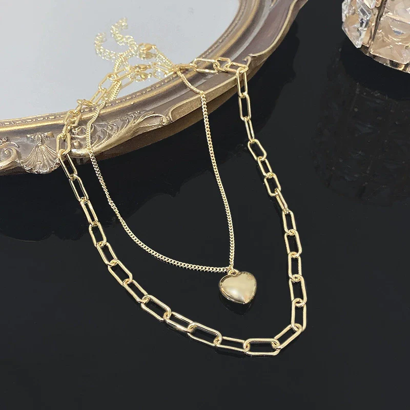 Wholesale Hiphop Fashion Stainless Steel Geometric Pendant Clavicle Chain Necklace For Women Electroplated Metal Accessories - Image 11