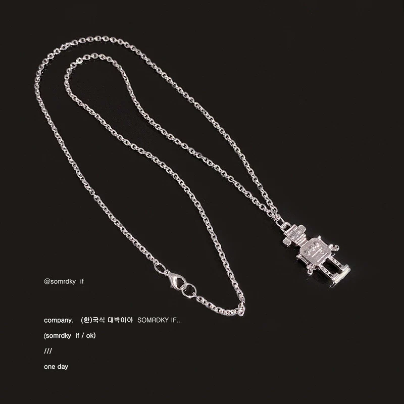 Wholesale Hiphop Fashion Stainless Steel Geometric Pendant Clavicle Chain Necklace For Women Electroplated Metal Accessories - Image 13