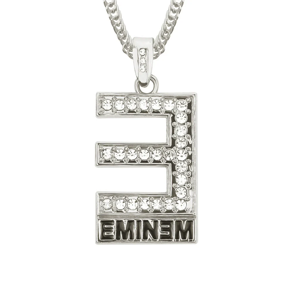 Wholesale Hiphop Jewelry Alloy Necklace With Letter E Pendant And Electroplating Process - Image 6