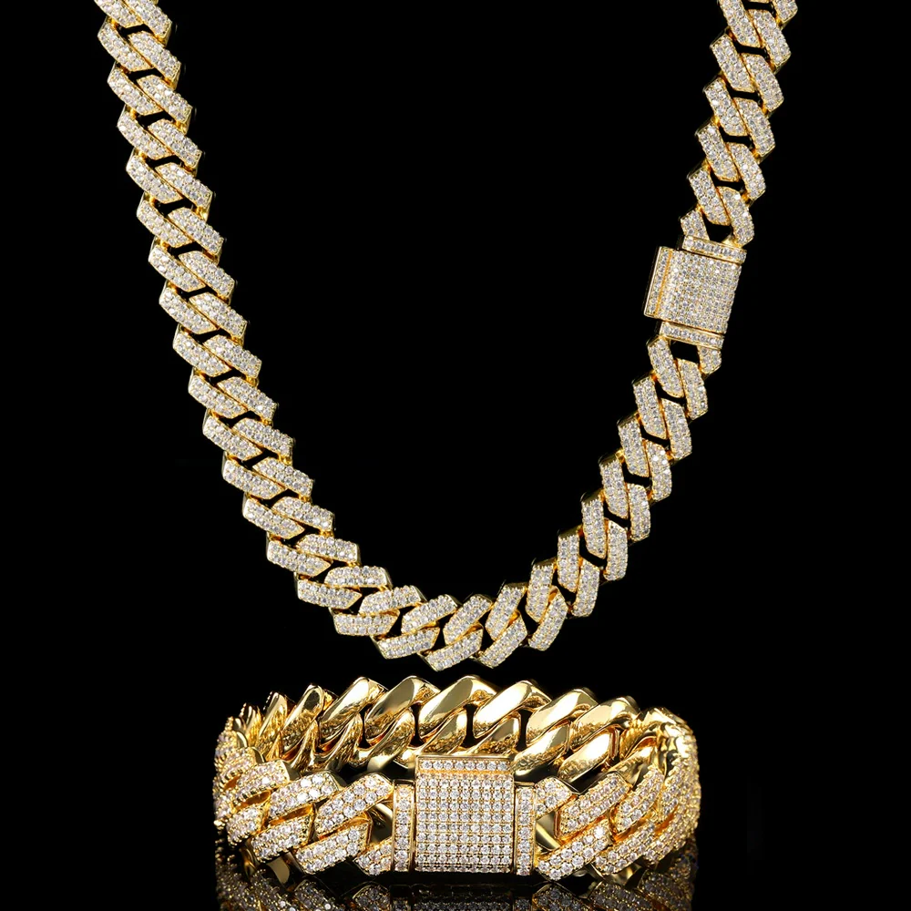 Wholesale Hiphop Jewelry Copper Set Zircon Cuban Chain Necklace - Image 6