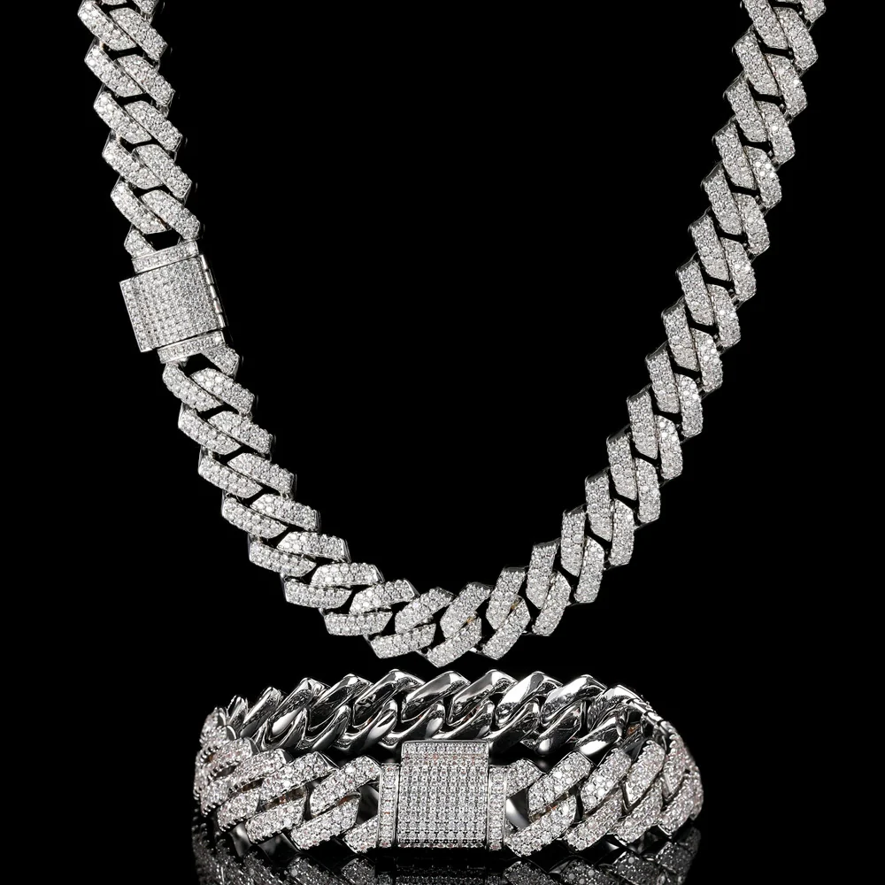 Wholesale Hiphop Jewelry Copper Set Zircon Cuban Chain Necklace - Image 7