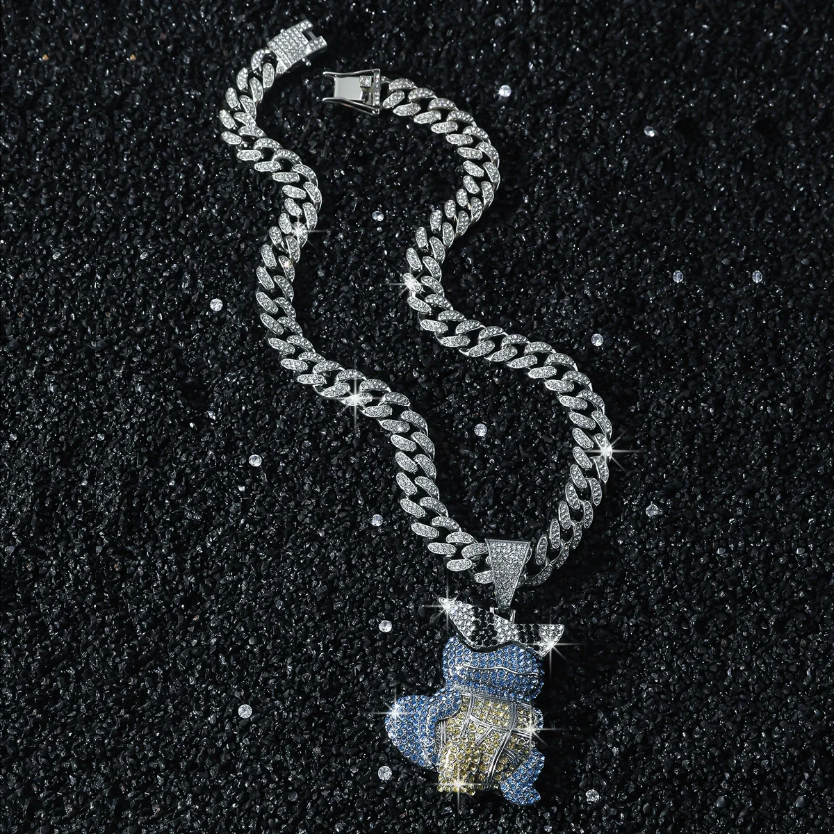 Wholesale Hiphop Style Threedimensional Cartoon Turtle Pendant Necklace Zinc Alloy Material Electroplating Treatment Cuban Chain - Image 3