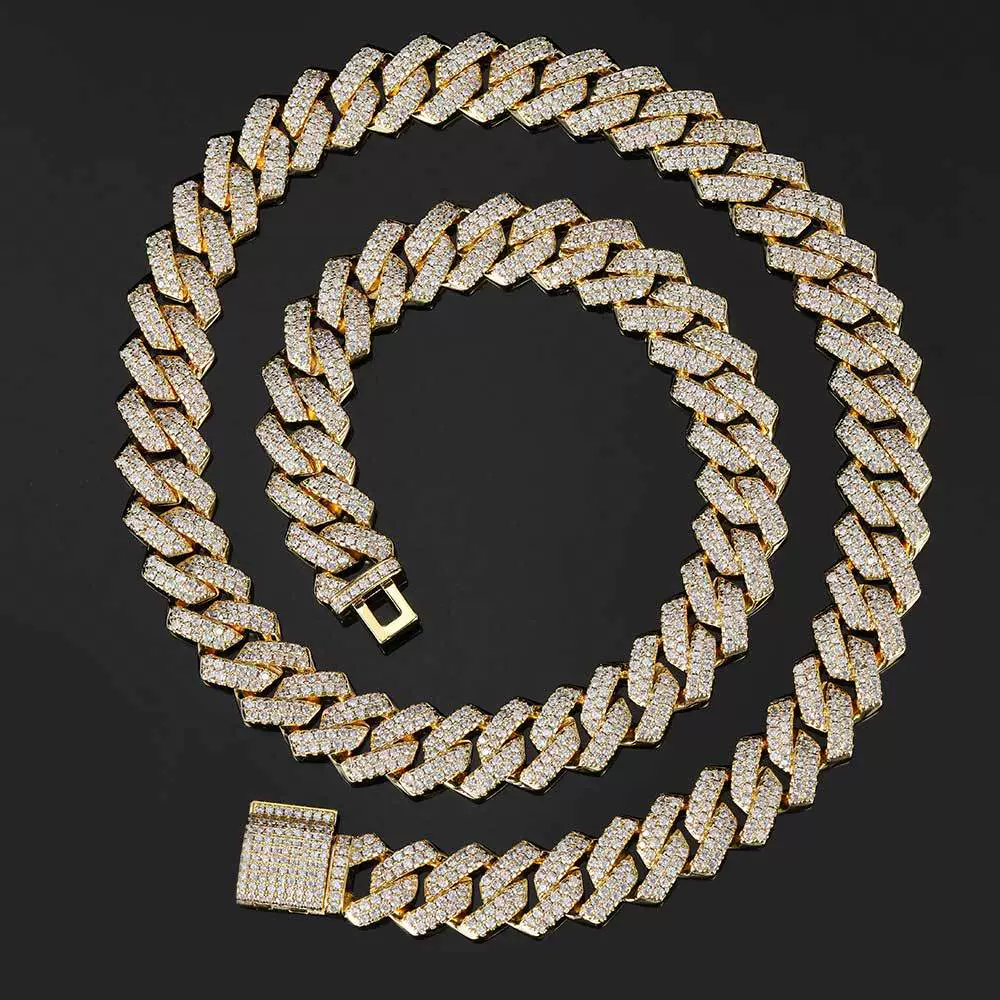 Wholesale Hiphop Style Zirconinlaid Copper Cuban Chain Diamondshaped Necklace Jewelry - Image 10