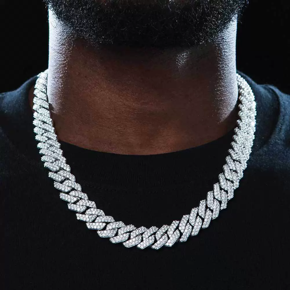 Wholesale Hiphop Style Zirconinlaid Copper Cuban Chain Diamondshaped Necklace Jewelry - Image 2
