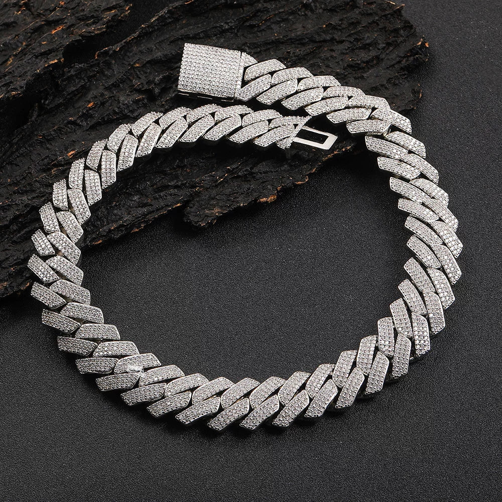 Wholesale Hiphop Style Zirconinlaid Copper Cuban Chain Diamondshaped Necklace Jewelry - Image 4