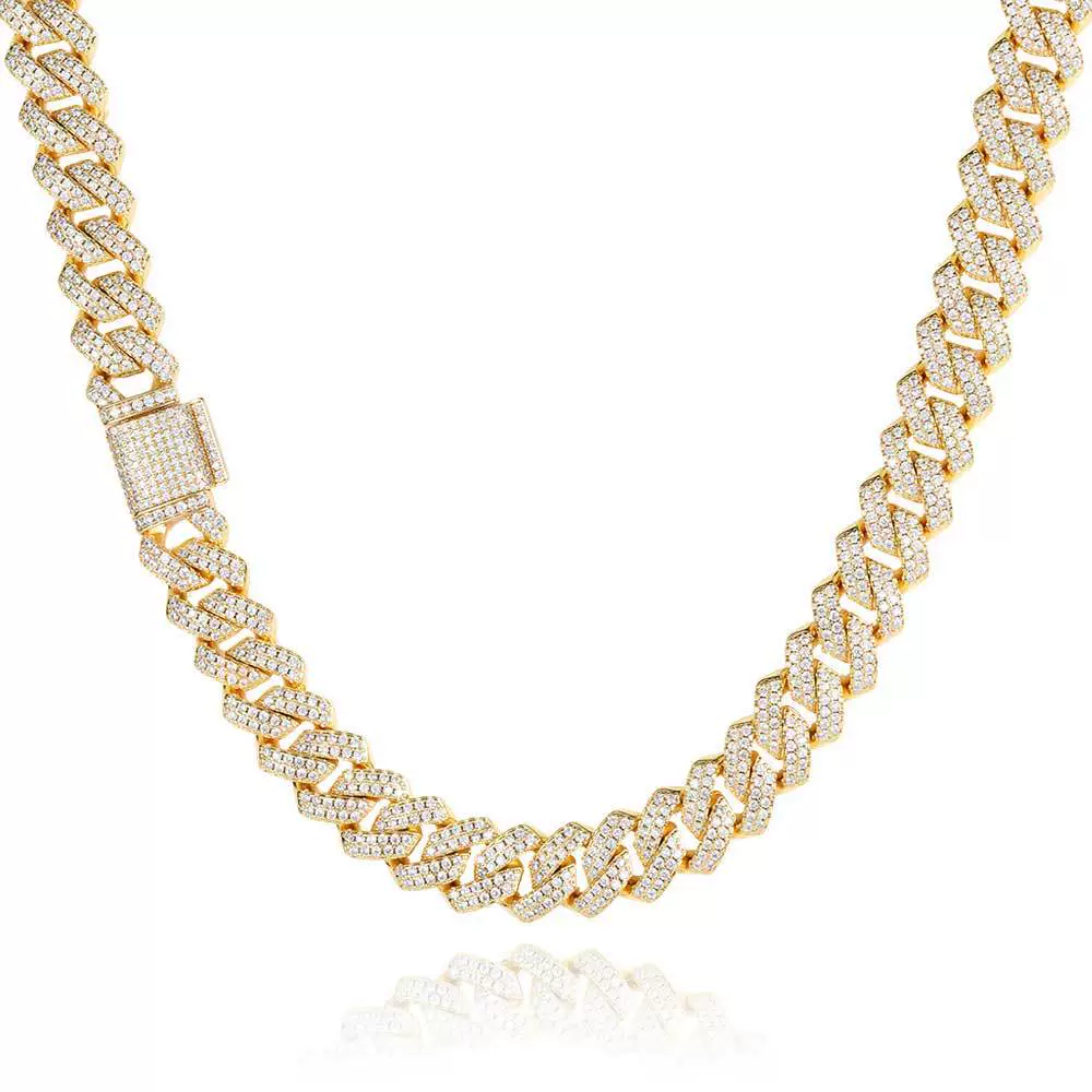 Wholesale Hiphop Style Zirconinlaid Copper Cuban Chain Diamondshaped Necklace Jewelry - Image 5
