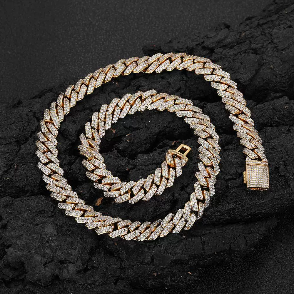 Wholesale Hiphop Style Zirconinlaid Copper Cuban Chain Diamondshaped Necklace Jewelry - Image 6