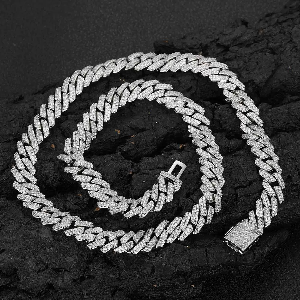 Wholesale Hiphop Style Zirconinlaid Copper Cuban Chain Diamondshaped Necklace Jewelry - Image 7