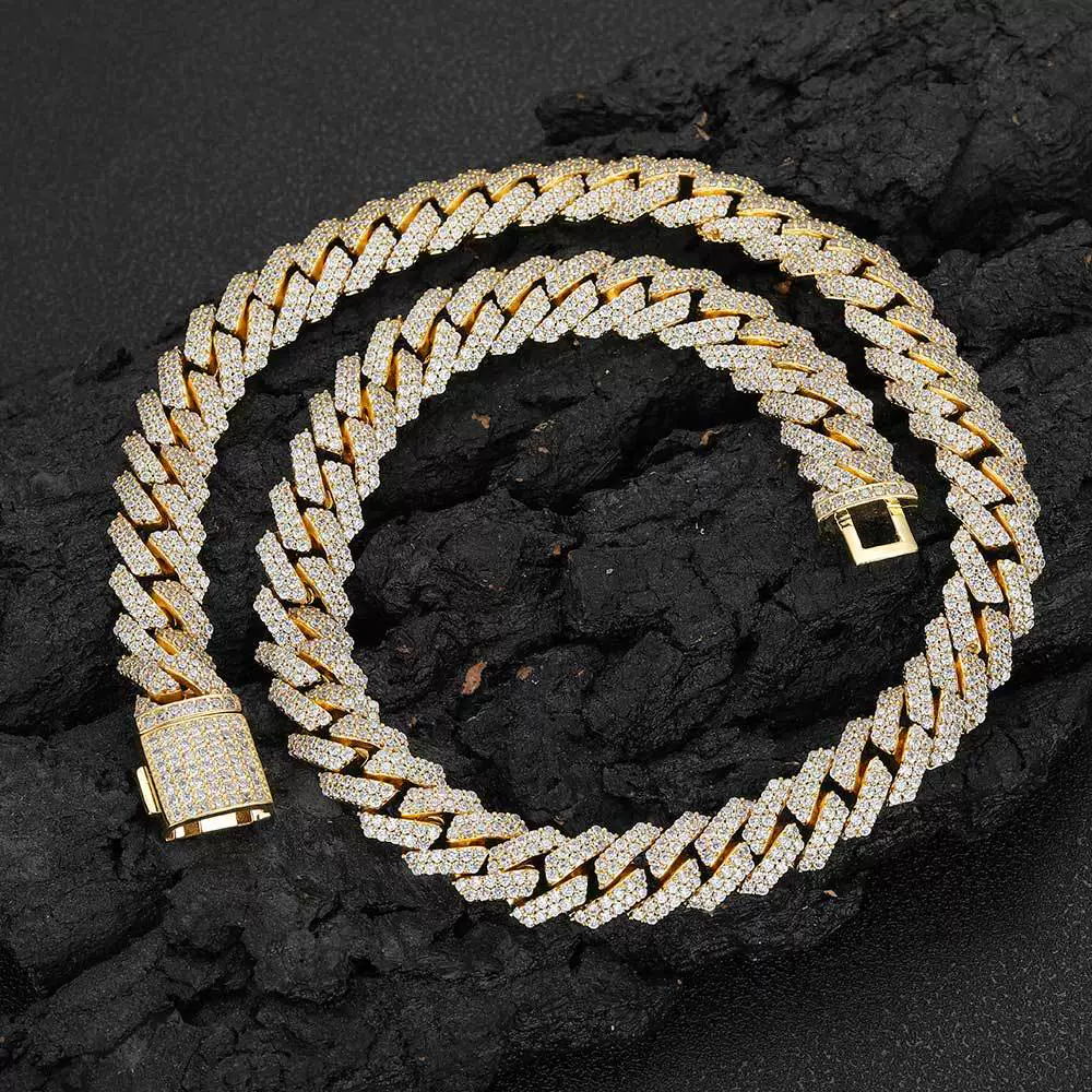 Wholesale Hiphop Style Zirconinlaid Copper Cuban Chain Diamondshaped Necklace Jewelry - Image 8