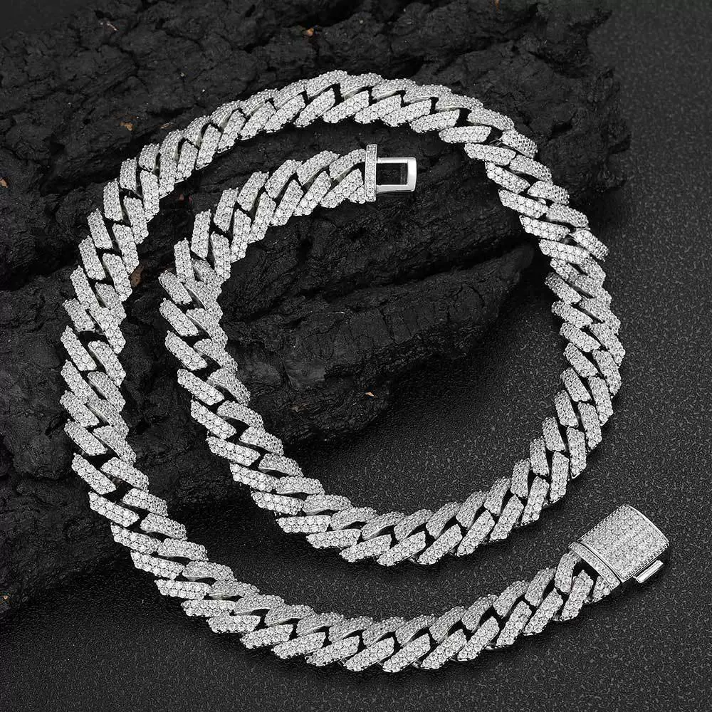 Wholesale Hiphop Style Zirconinlaid Copper Cuban Chain Diamondshaped Necklace Jewelry - Image 9