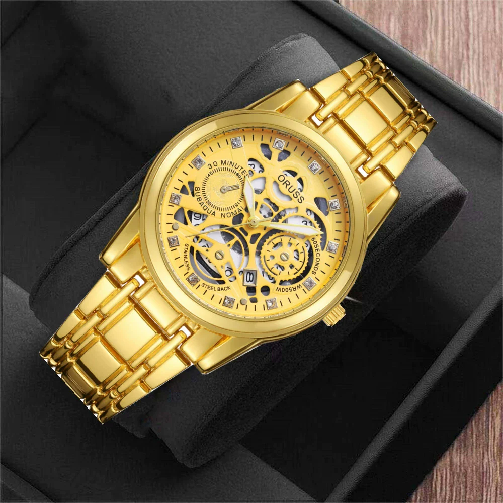Wholesale Hollow Tourbillon Quartz Men's Watch Casual Style Alloy Case And Strap Round Dial - Image 6