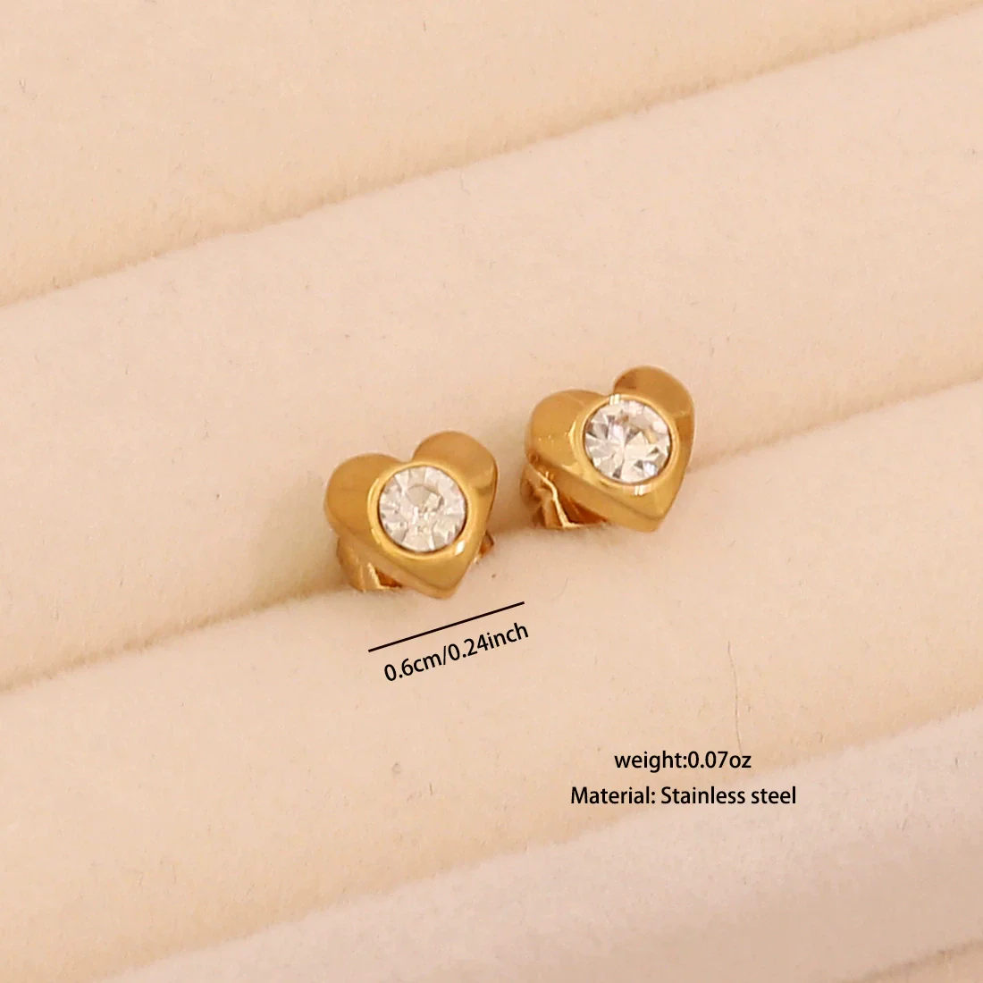 Wholesale Ice Cute Love Star Rhinestone Heart Shape Earrings For Women Titanium Steel Stainless Steel Environmentally Friendly Electroplated - Image 5