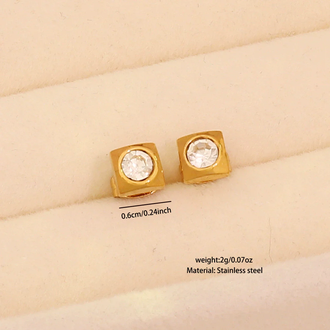 Wholesale Ice Cute Love Star Rhinestone Heart Shape Earrings For Women Titanium Steel Stainless Steel Environmentally Friendly Electroplated - Image 7