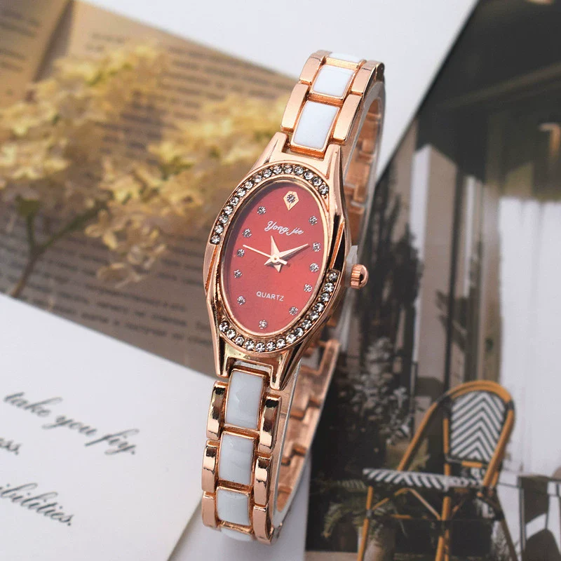 Wholesale Imitation Ceramic Oval Women's Leisure Quartz Watch - Image 2