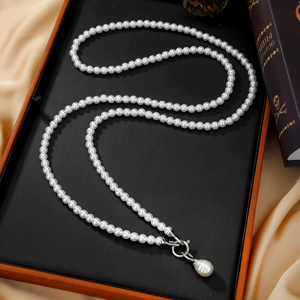 Wholesale Imitation Pearl Alloy Geometric Handmade Waist Chain And Necklace - Image 3