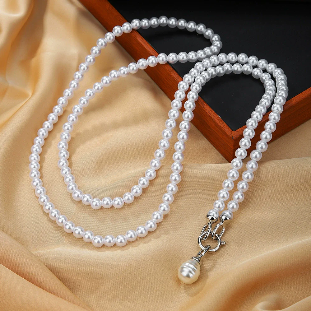 Wholesale Imitation Pearl Alloy Geometric Handmade Waist Chain And Necklace - Image 4