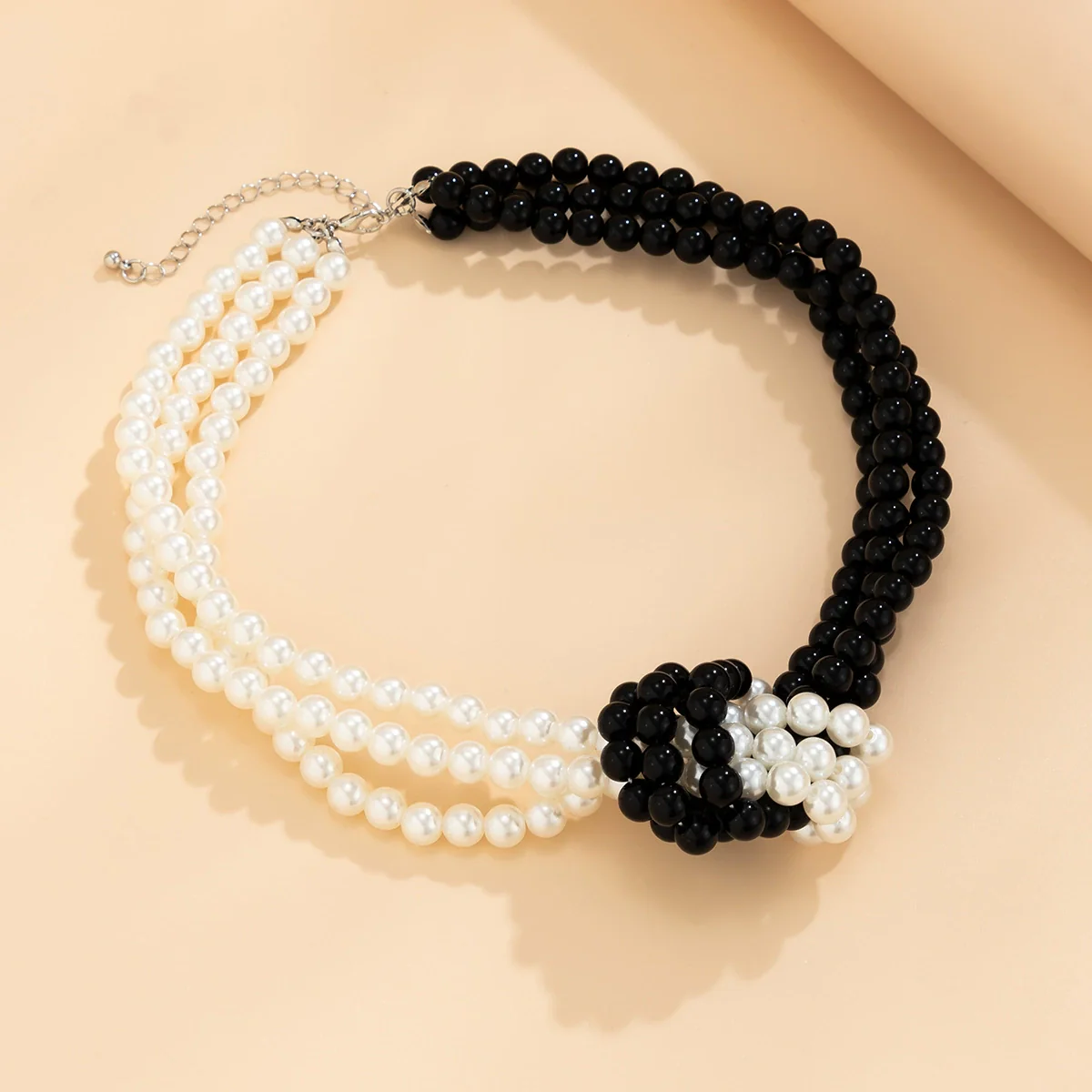 Wholesale Imitation Pearl Necklace Handmade Geometric Style Ball Chain For Women - Image 4