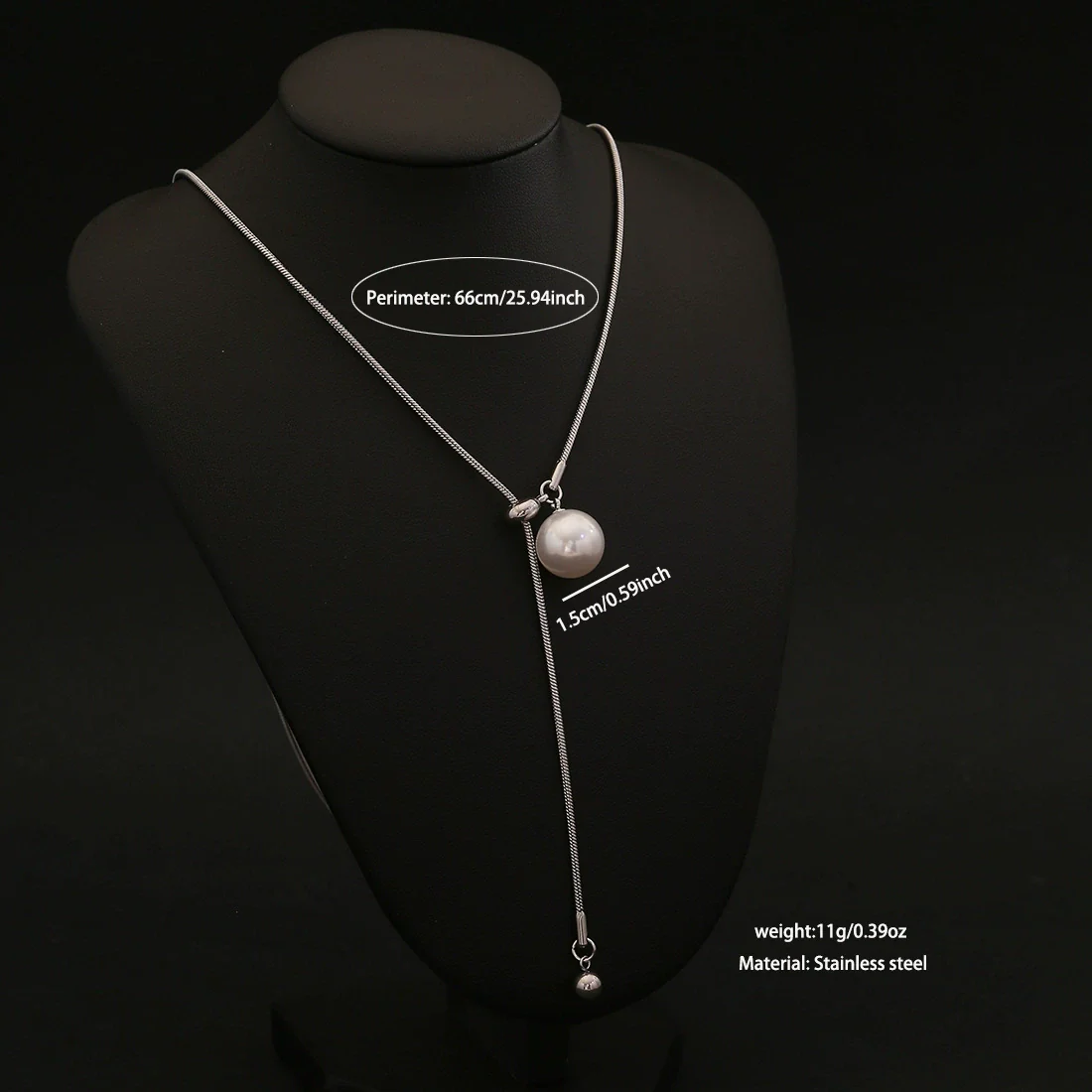 Wholesale Imitation Pearl Pendant Necklace In Personality Style Made Of Stainless Steel - Image 6