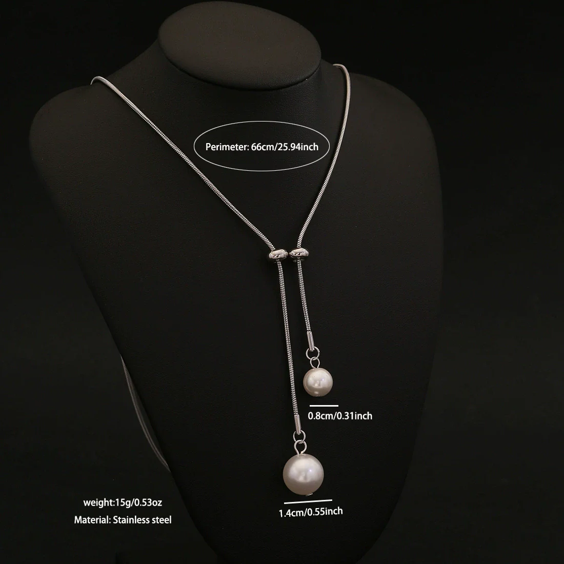 Wholesale Imitation Pearl Pendant Necklace In Personality Style Made Of Stainless Steel - Image 8