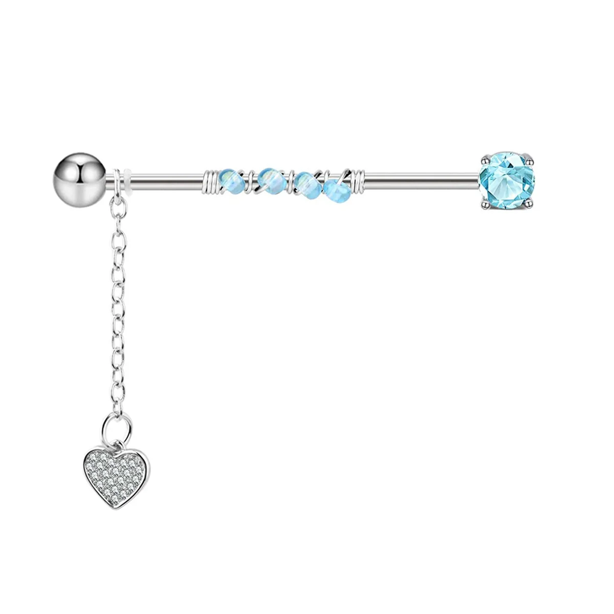 Wholesale Industrial Style Stainless Steel Ear Long Rod Body Piercing Jewelry With Flower Pattern And Electroplating Process - Image 15