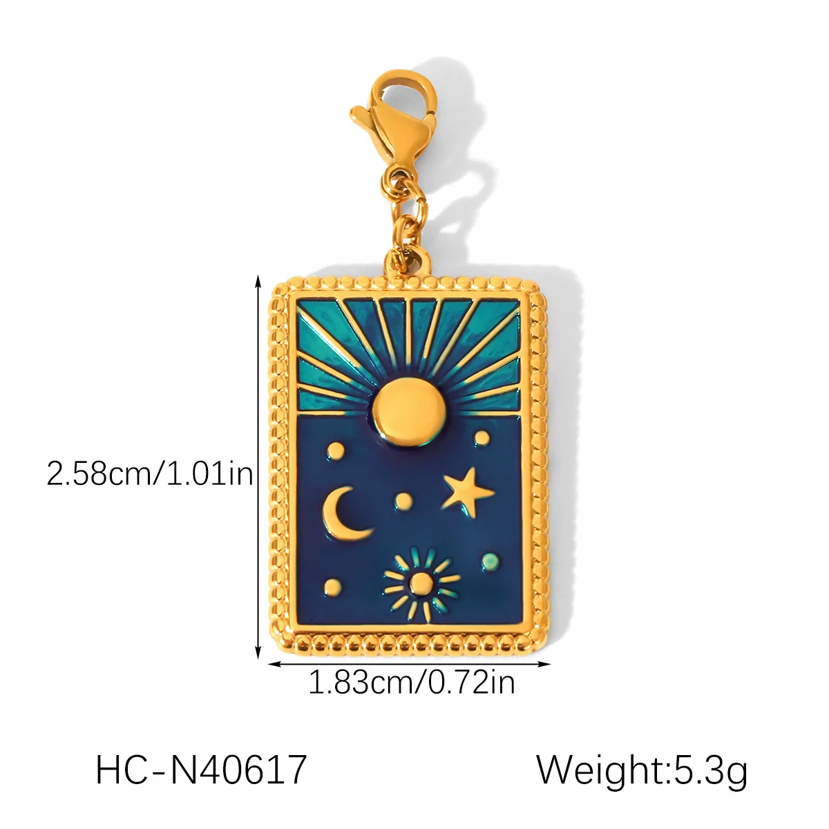 Wholesale Ins Style Dripping Oil Stainless Steel Jewelry Accessories With Star Moon Heart Love Eyes Fish Patterns For Women - Image 5