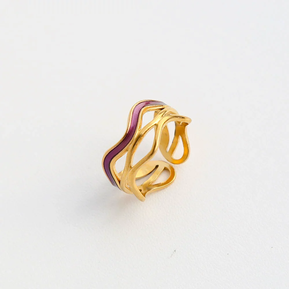 Wholesale Ins Style Geometric Electroplated Stainless Steel Ring For Women - Image 10